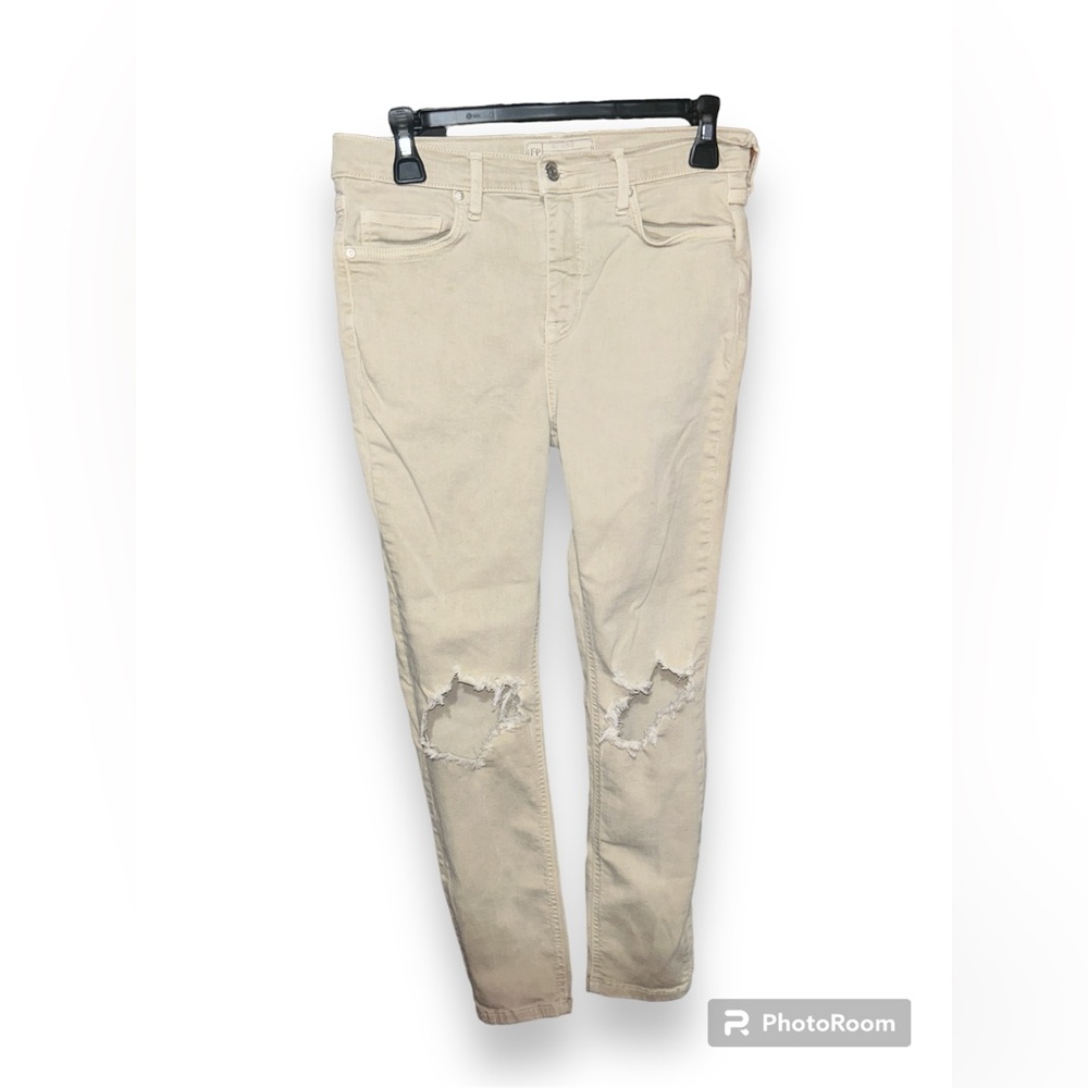 Free People Distressed Khaki Skinny Jeans Size 29W